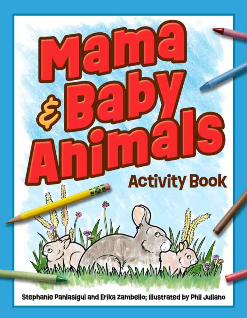 book cover with a sketched rabbit and babies